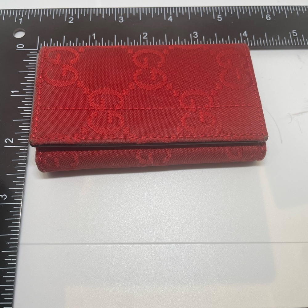 GUCCI key wallet GG canvas and leather inside Authentic used - Picture 5 of 8